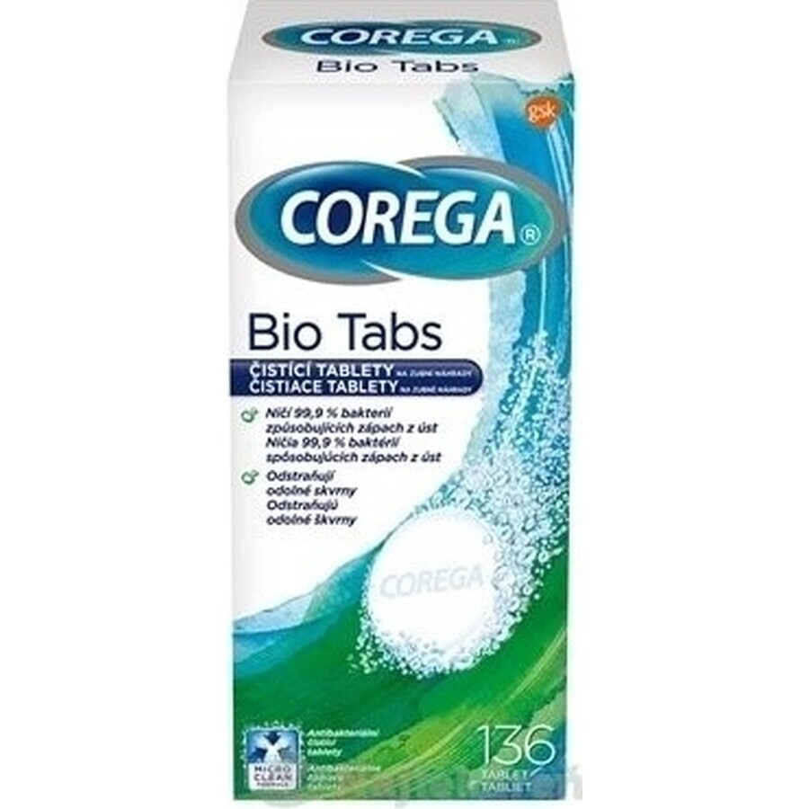 COREGA BIO Tabs 1x136 Stück, Tabletten zur Gebissreinigung