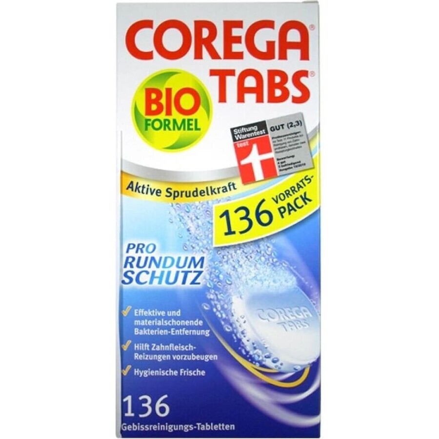 COREGA BIO Tabs 1x136 Stück, Tabletten zur Gebissreinigung