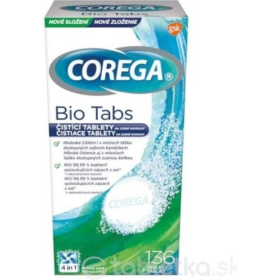 COREGA BIO Tabs 1x136 Stück, Tabletten zur Gebissreinigung