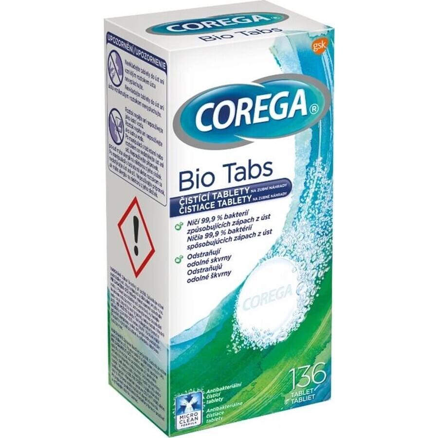 COREGA BIO Tabs 1x136 Stück, Tabletten zur Gebissreinigung