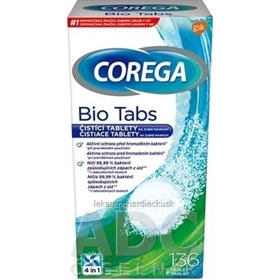 COREGA BIO Tabs 1x136 Stück, Tabletten zur Gebissreinigung