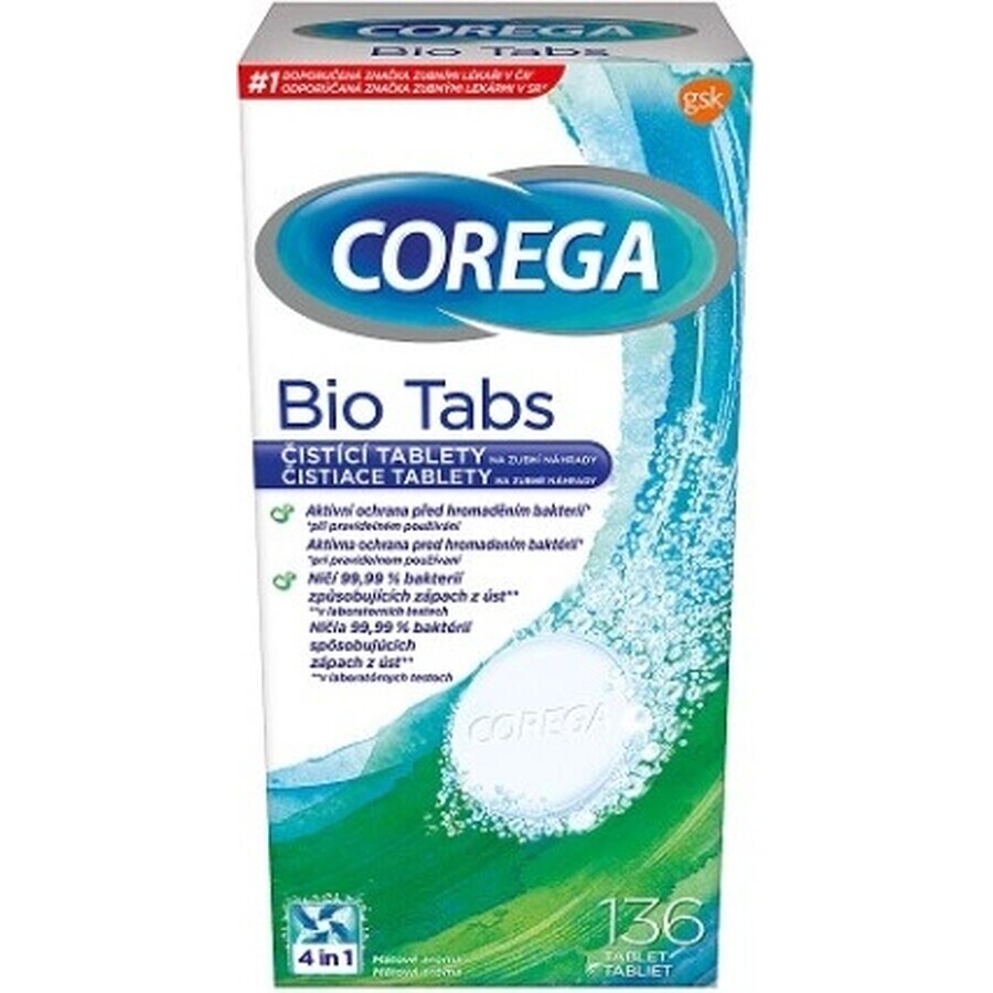 COREGA BIO Tabs 1x136 Stück, Tabletten zur Gebissreinigung