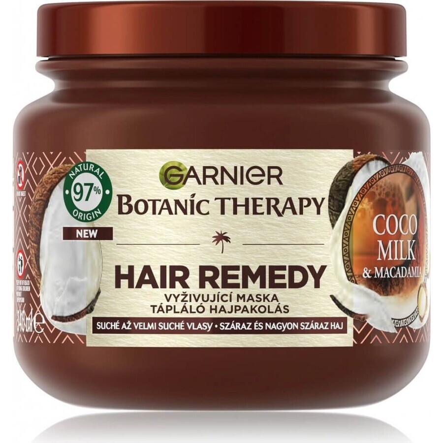 Garnier Botanic Therapy Hair Remedy Coco Milk Macadamia Coco Milk Macadamia 1×340 ml, mascarilla nutritiva para cabello seco 340 ml