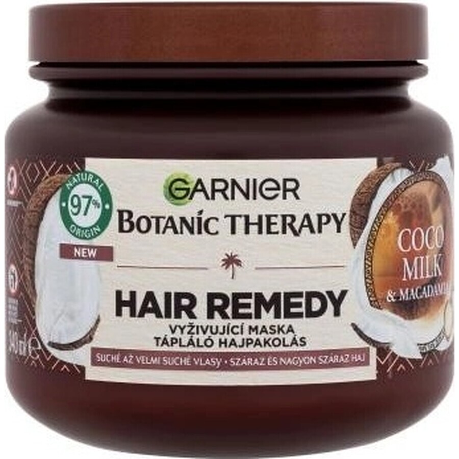 Garnier Botanic Therapy Hair Remedy Coco Milk Macadamia Coco Milk Macadamia 1×340 ml, mascarilla nutritiva para cabello seco 340 ml