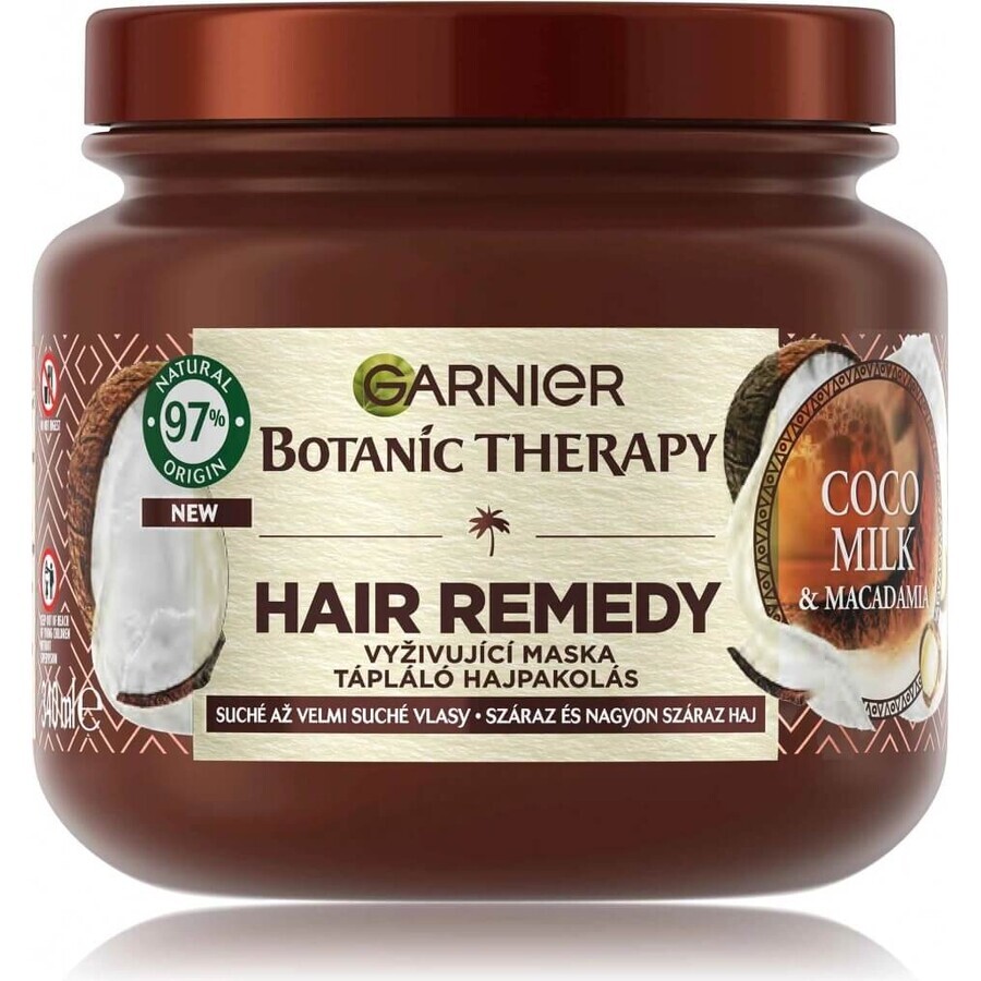 Garnier Botanic Therapy Hair Remedy Coco Milk Macadamia Coco Milk Macadamia 1×340 ml, mascarilla nutritiva para cabello seco 340 ml