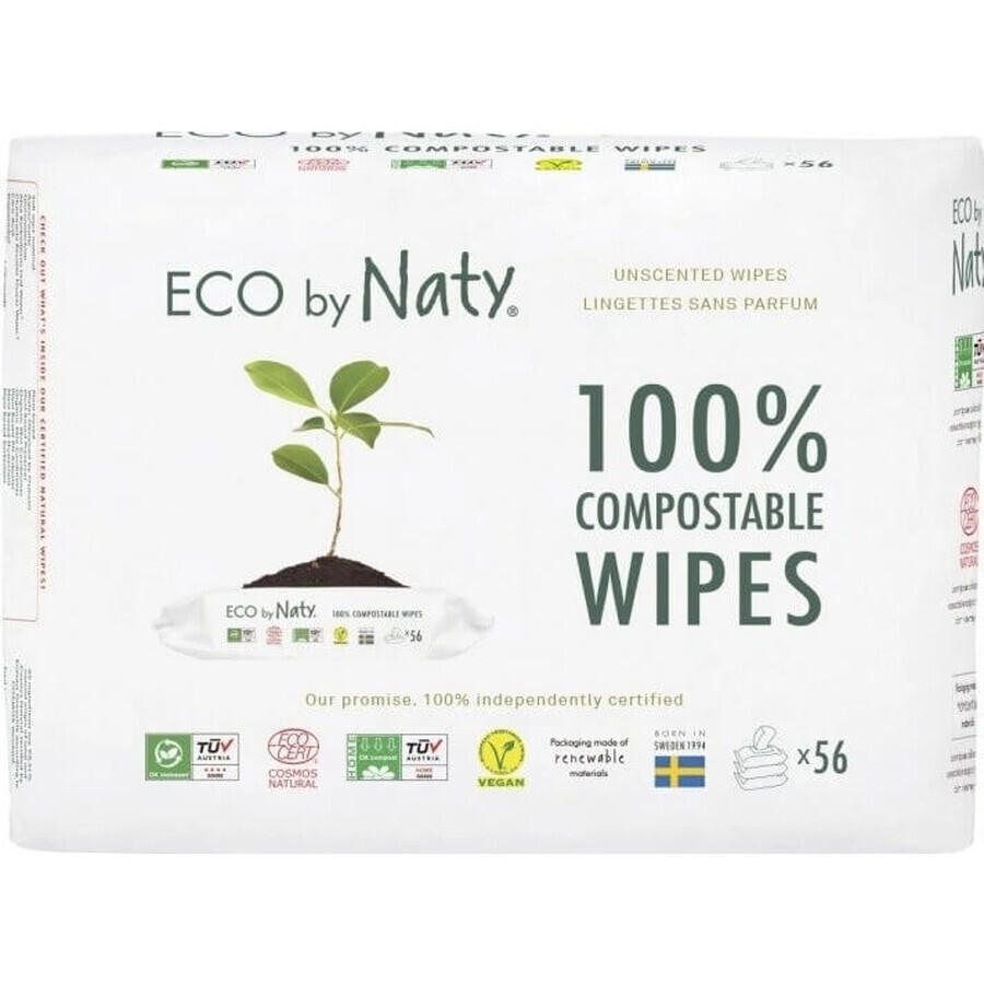 Eco by Naty Parfümfreie Feuchttücher für empfindliche Haut 1×168 Stück, Feuchttücher