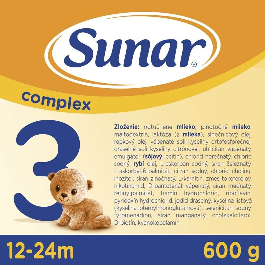 Sunar Complex 3 6×600 g, zuigelingenmelk, vanaf 12 maanden