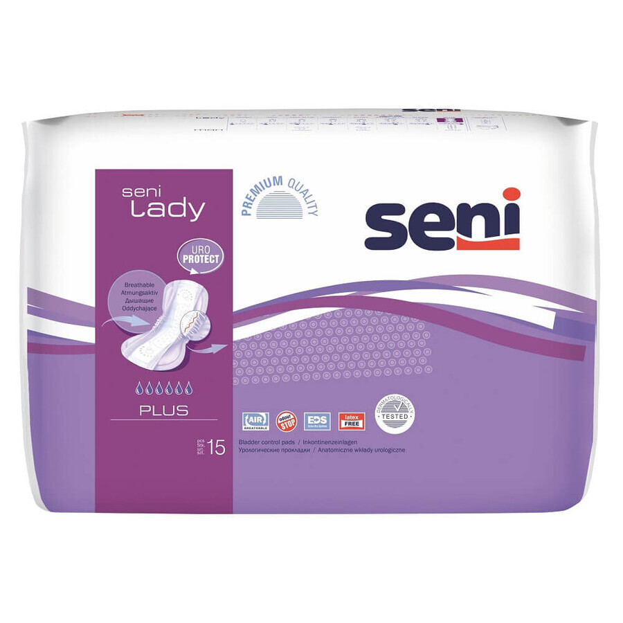 Urologische Pads Plus, 15 Stück, Brüste