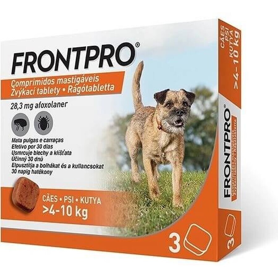 FRONTPRO® antiparasitäre Kautabletten für Hunde (4-10 kg) 1×3 tbl, antiparasitäre Tabletten