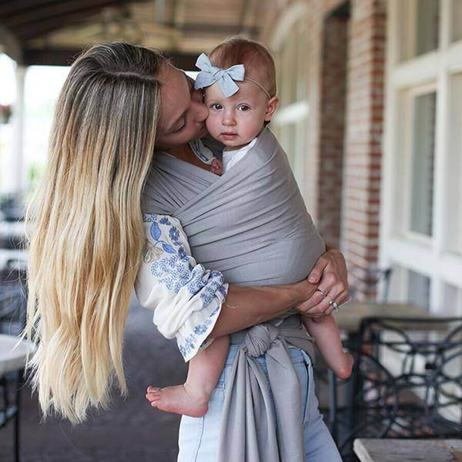 BOBA Baby Carrier/Scarf Wrap Bamboo Light Grey 1×1 buc, fabricat din amestec de bambus