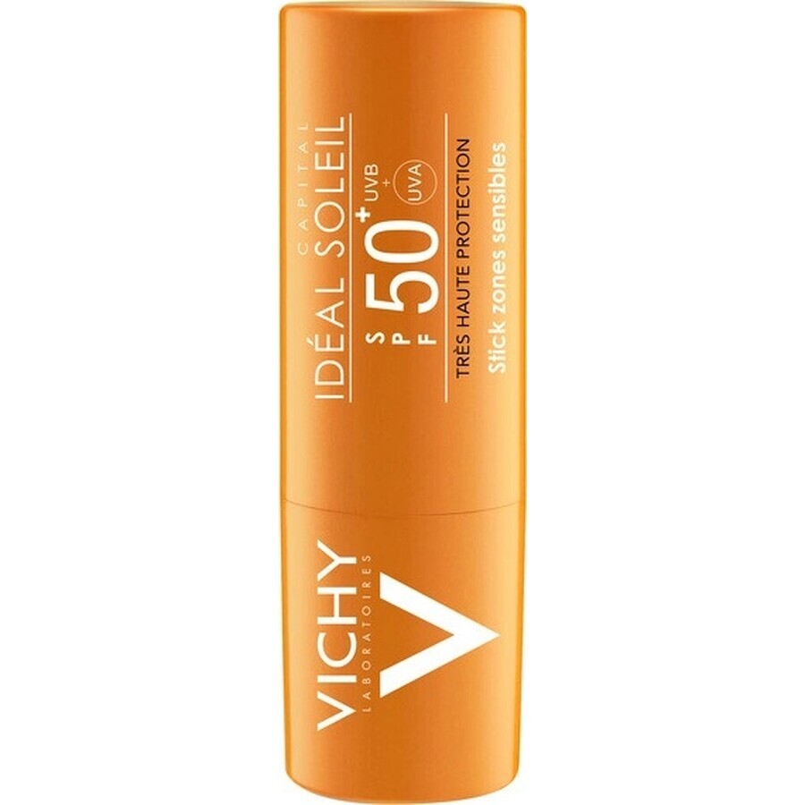 VICHY Idéal Soleil Stick para proteger las zonas sensibles y los labios SPF 50 9g 1×9 g 1×9 g, stick de protección