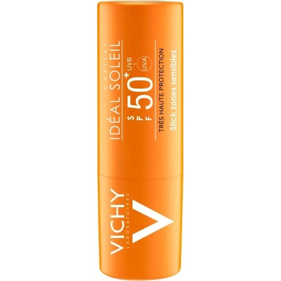 VICHY Idéal Soleil Stick para proteger las zonas sensibles y los labios SPF 50 9g 1×9 g 1×9 g, stick de protección