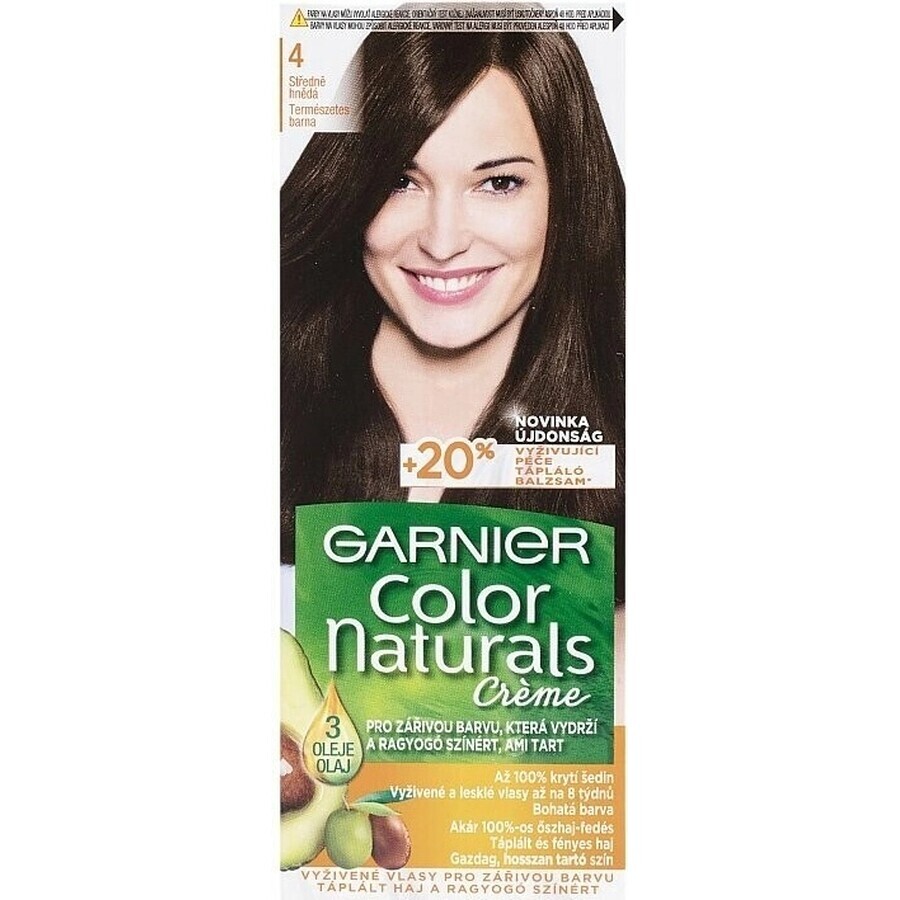 Garnier Color Naturals tinte permanente 4 Castaño Medio 1×1 pieza, color de pelo