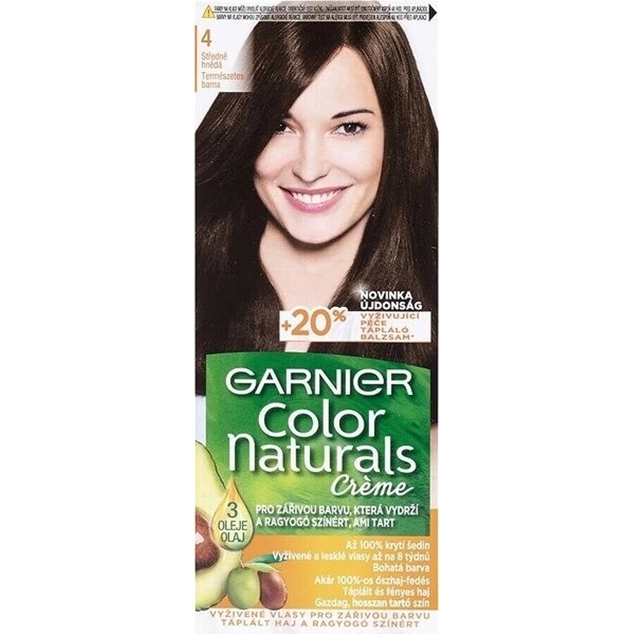 Garnier Color Naturals tinte permanente 4 Castaño Medio 1×1 pieza, color de pelo