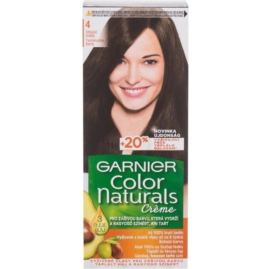 Garnier Color Naturals tinte permanente 4 Castaño Medio 1×1 pieza, color de pelo