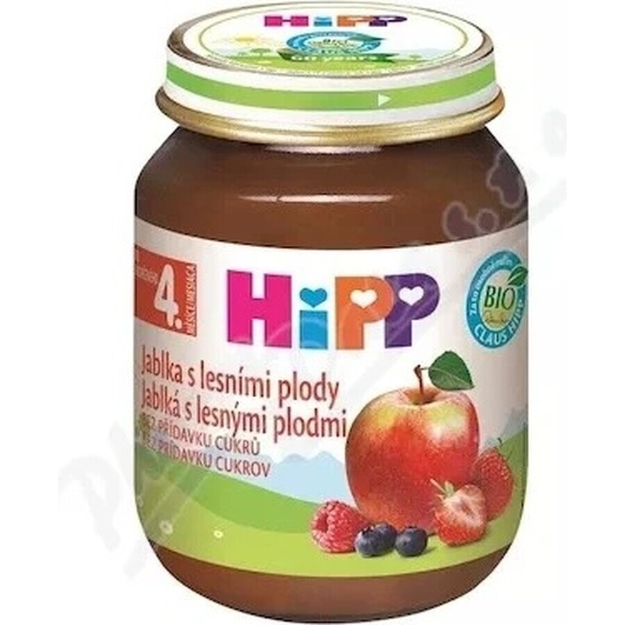 HiPP Integratore di frutta Mele con frutti di bosco 1×125 g, integratore di frutta per bambini