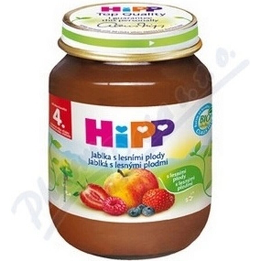 HiPP Integratore di frutta Mele con frutti di bosco 1×125 g, integratore di frutta per bambini