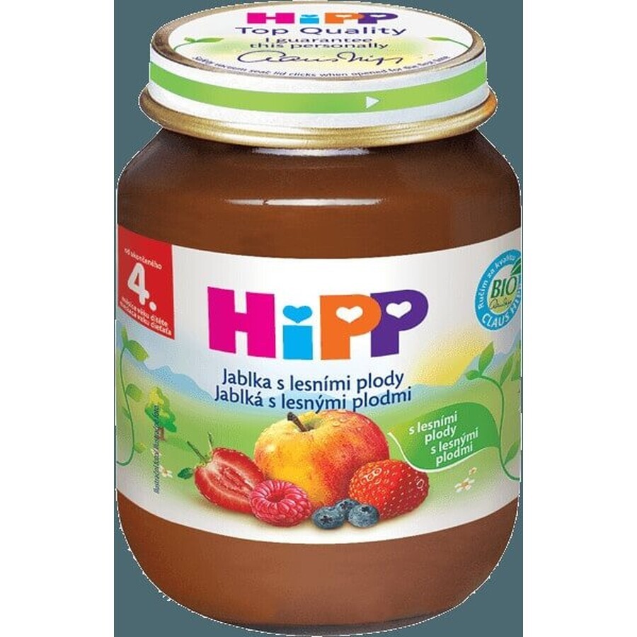 HiPP Integratore di frutta Mele con frutti di bosco 1×125 g, integratore di frutta per bambini