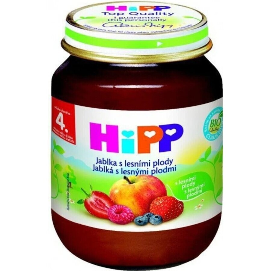 HiPP Integratore di frutta Mele con frutti di bosco 1×125 g, integratore di frutta per bambini