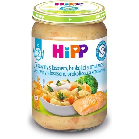 HiPP Pasta met zalm, broccoli en room uit het Verenigd Koninkrijk. 14 maanden 1×250 g, babyhapje