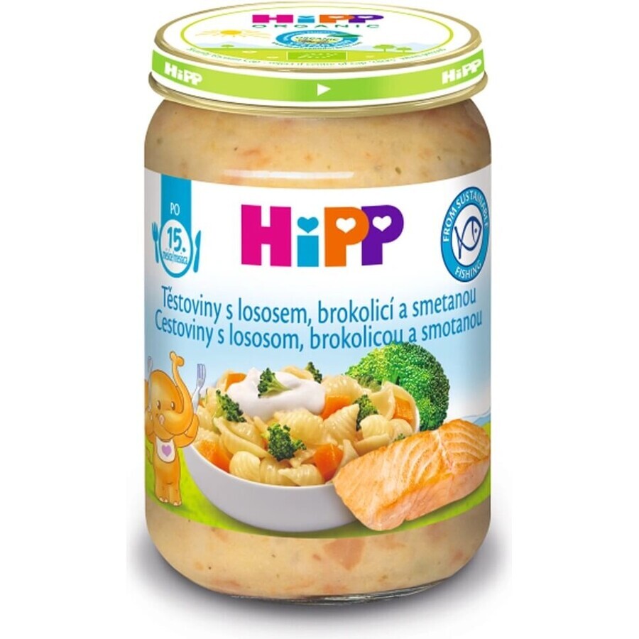 HiPP Pasta met zalm, broccoli en room uit het Verenigd Koninkrijk. 14 maanden 1×250 g, babyhapje