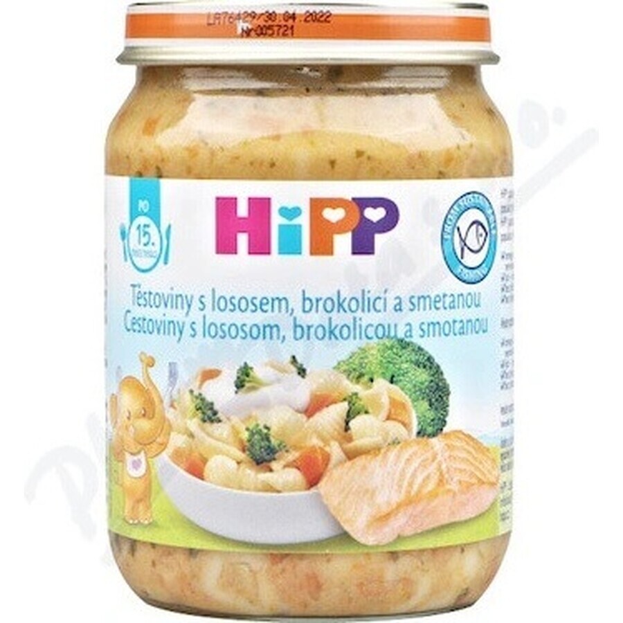 HiPP Pasta met zalm, broccoli en room uit het Verenigd Koninkrijk. 14 maanden 1×250 g, babyhapje