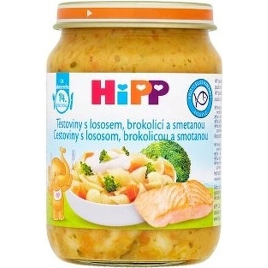 HiPP Pasta met zalm, broccoli en room uit het Verenigd Koninkrijk. 14 maanden 1×250 g, babyhapje