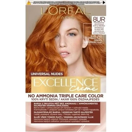 L'Oréal Paris Excellence Nudes Copper 8UR Universal cupru deschis 1×1 buc, culoare permanentă a părului