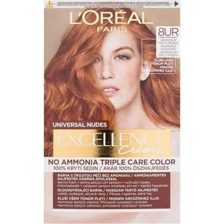 L'Oréal Paris Excellence Nudes Copper 8UR Universal cupru deschis 1×1 buc, culoare permanentă a părului