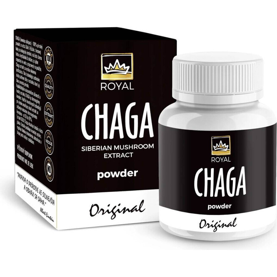 Royal Chaga Siberian Chaga Extracto en Polvo 1×90g, complemento alimenticio