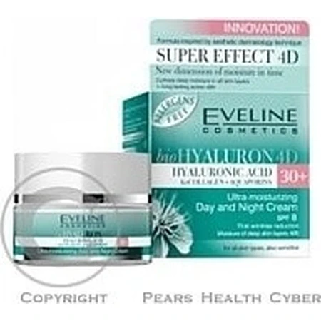 Eveline Hyaluron Clinic Day and Night Cream 30+ 1×50 ml, deeply moisturizing cream for first wrinkles