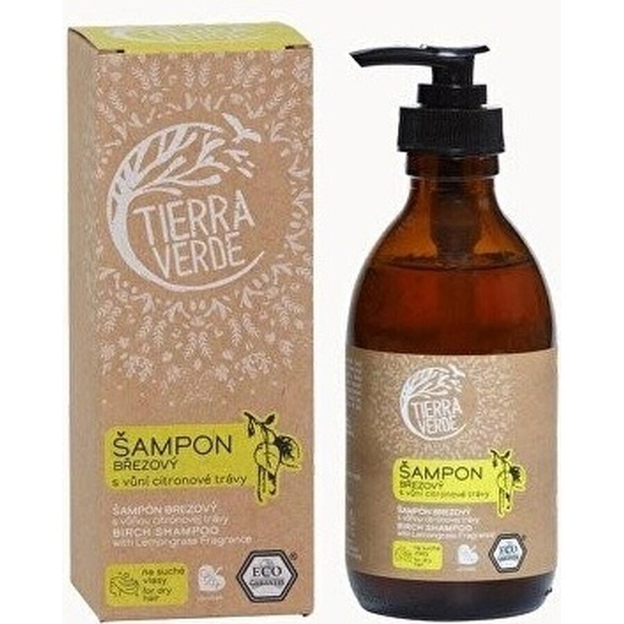 Tierra Verde Shp Shp Brezovy Vona Citron Grass 1×230 ml, pflegendes Shampoo für trockenes Haar