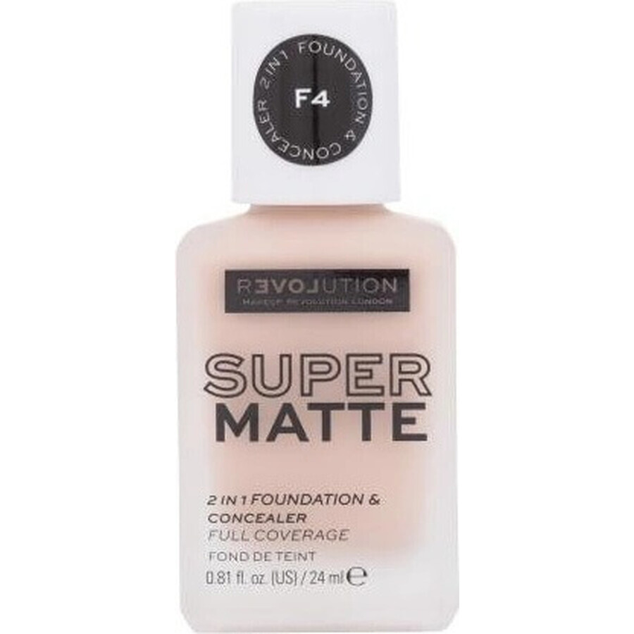 Revolution Relove, Foundation Supermatte F4, Make-up 1×24 ml, Make-up