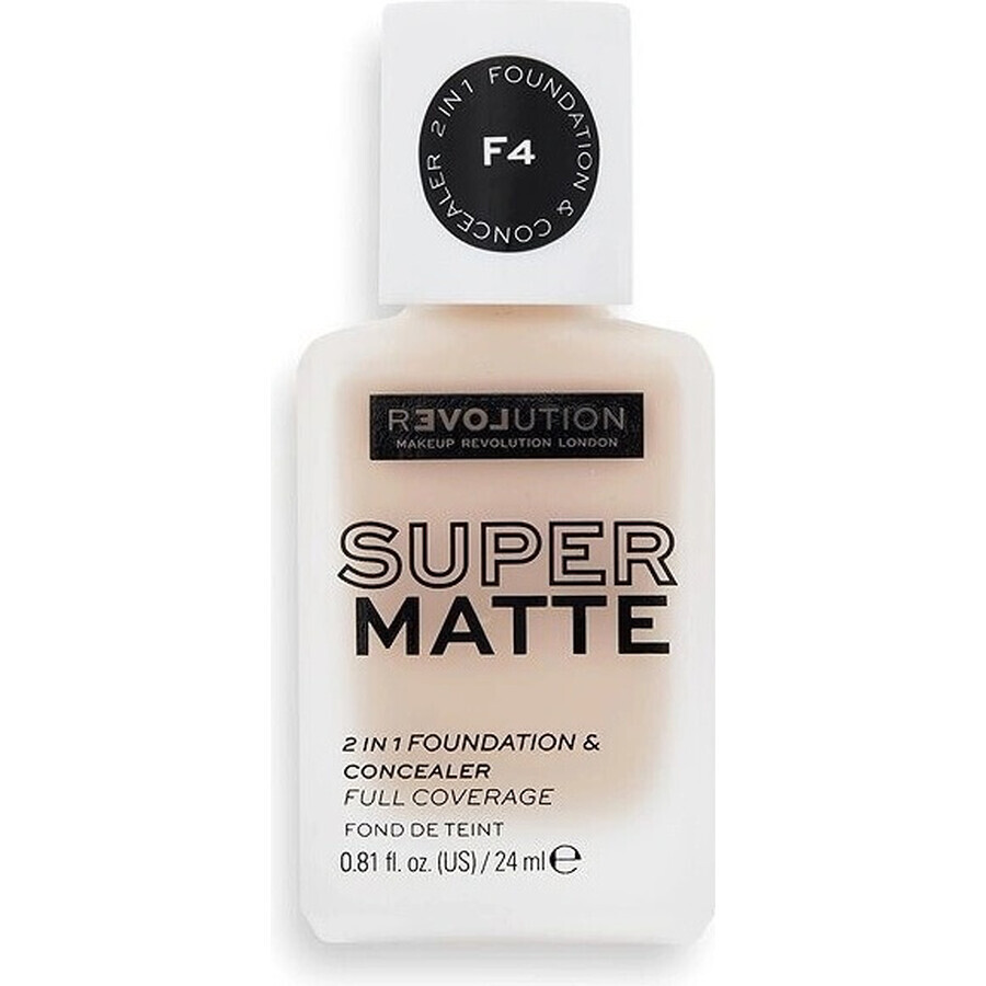 Revolution Relove, Foundation Supermatte F4, Make-up 1×24 ml, Make-up