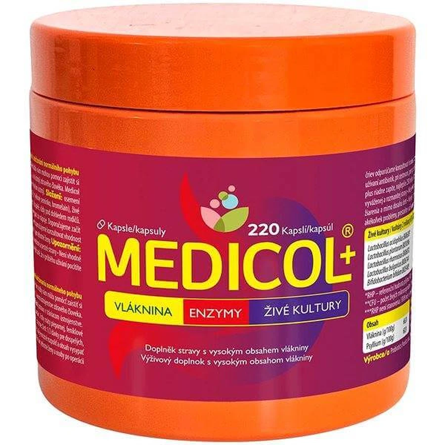 MEDICOL PLUS fibres + enzymes + cultures vivantes 1×220 cps, complément alimentaire