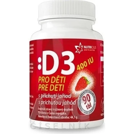 NUTRICIUS Vitamina D3 para niños 400 UI 1×90 pcs, vitaminas