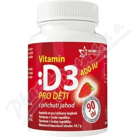 NUTRICIUS Vitamina D3 para niños 400 UI 1×90 pcs, vitaminas
