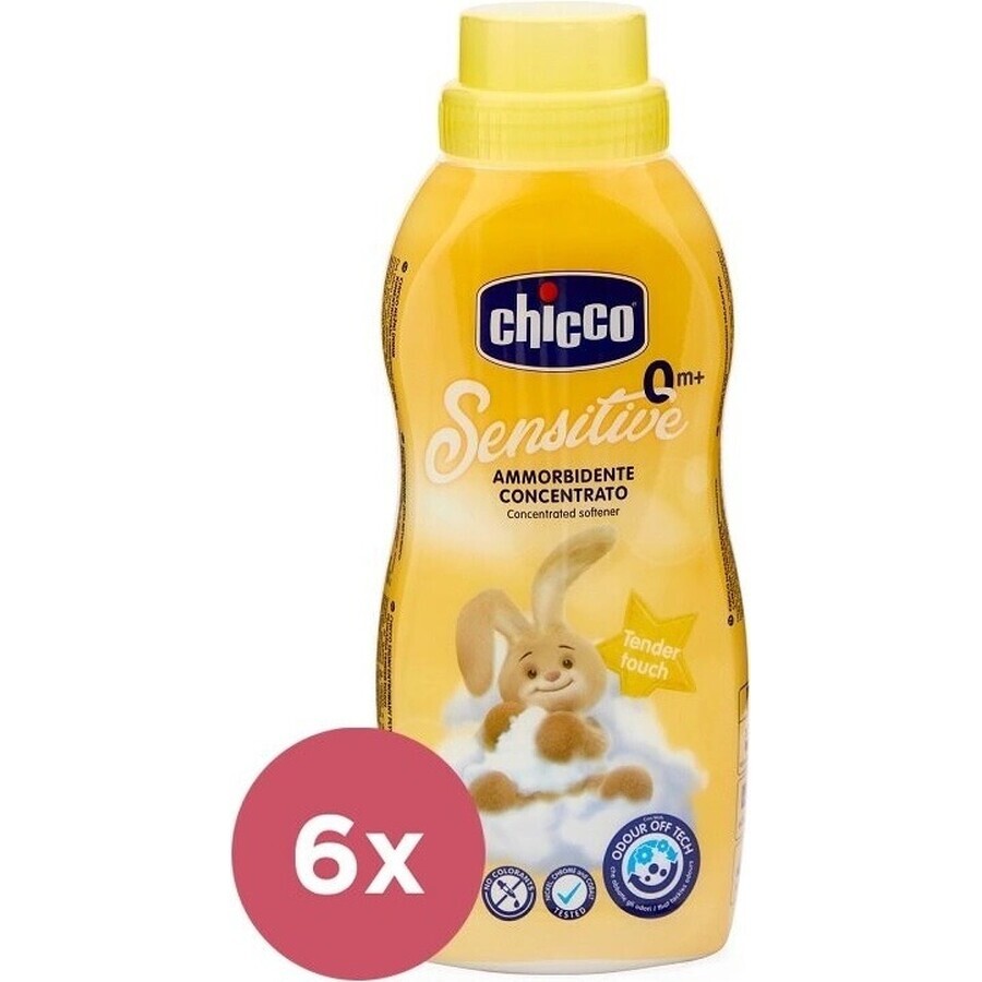 6x CHICCO CHICCO Gentle touch geconcentreerde wasverzachter 750 ml (6x30 wasbeurten) 6×750 ml, wasverzachter