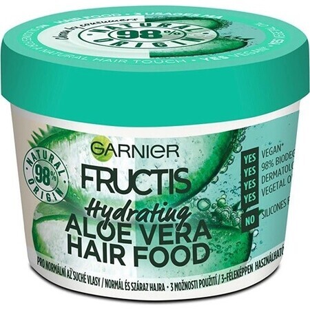 Garnier Fructis Hair Food Masque hydratant à l'aloe vera pour cheveux normaux à secs, 400 ml 1×400 ml, masque capillaire