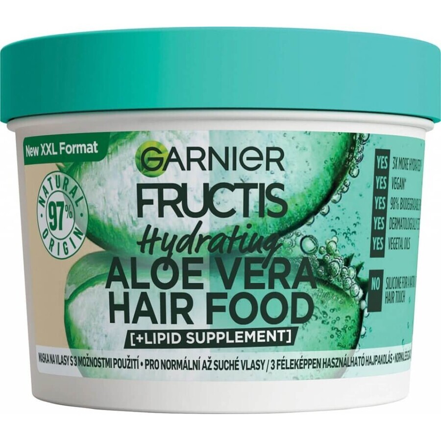 Garnier Fructis Hair Food Masque hydratant à l'aloe vera pour cheveux normaux à secs, 400 ml 1×400 ml, masque capillaire