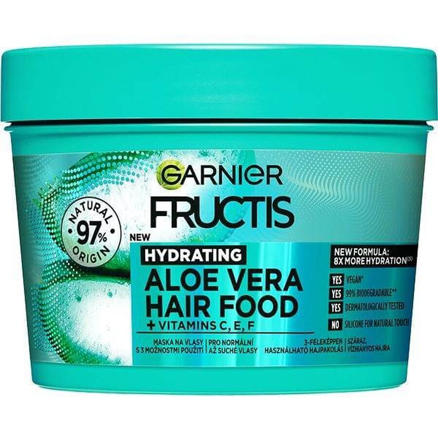 Garnier Fructis Hair Food Masque hydratant à l'aloe vera pour cheveux normaux à secs, 400 ml 1×400 ml, masque capillaire