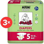 Muumi Baby 5 Maxi+ 10-16 kg, 1×132Stück Monatspackung Bio-Windeln, ECO-Windeln