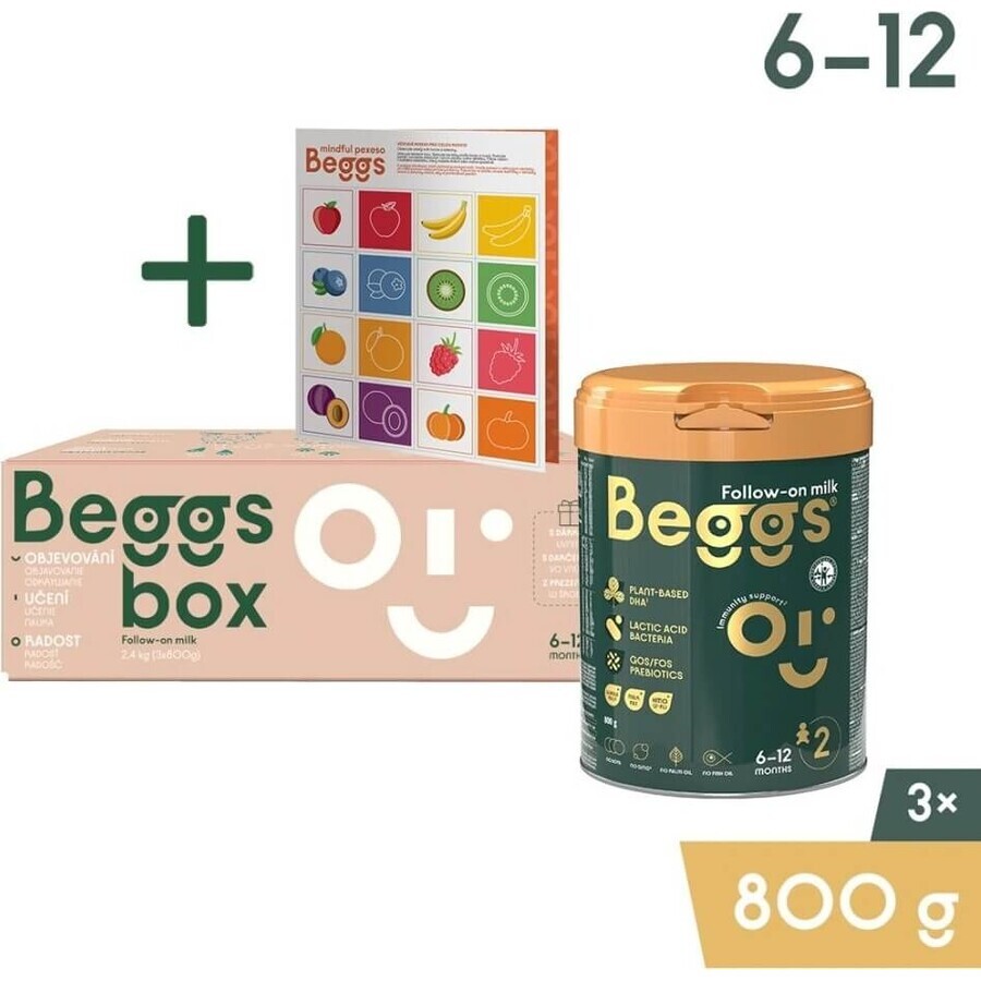 Beggs 2 lapte de urmărire, Beggs box+ pexeso 3×800 g, lapte de urmărire