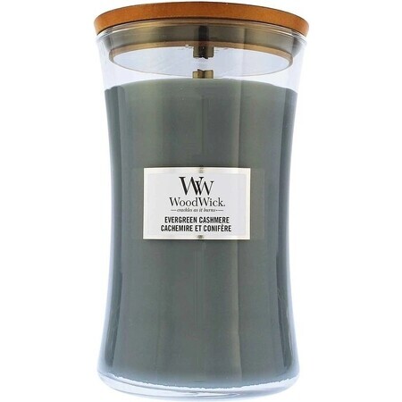 WoodWick Evergreen Evergreen Cashmere bougie moyenne 1×275 g, bougie parfumée