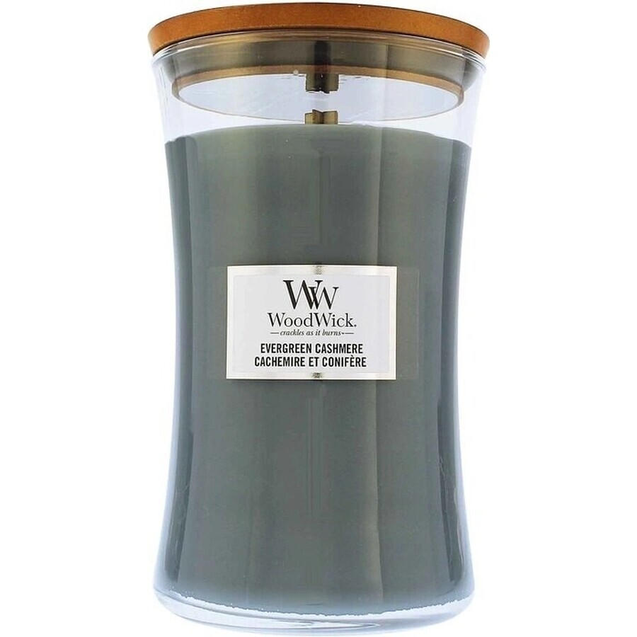 WoodWick Evergreen Evergreen Cashmere bougie moyenne 1×275 g, bougie parfumée