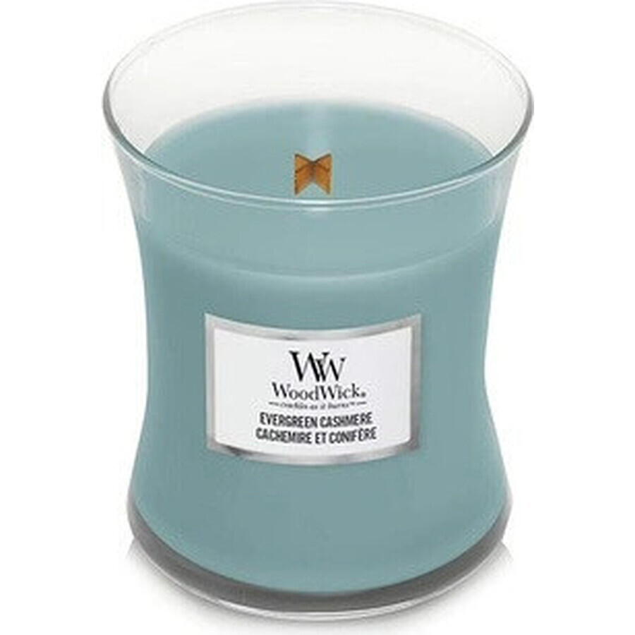 WoodWick Evergreen Evergreen Cashmere bougie moyenne 1×275 g, bougie parfumée