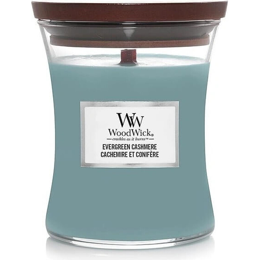 WoodWick Evergreen Evergreen Cashmere bougie moyenne 1×275 g, bougie parfumée