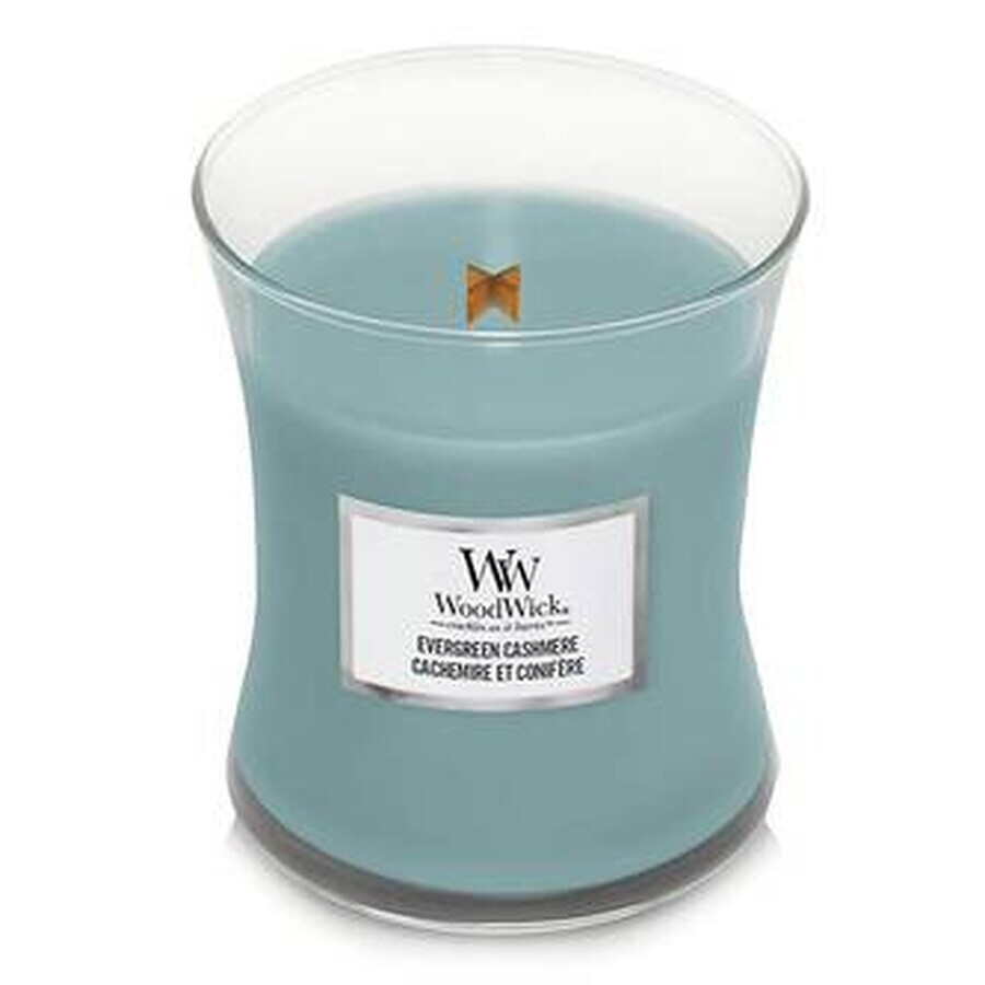 WoodWick Evergreen Evergreen Cashmere bougie moyenne 1×275 g, bougie parfumée