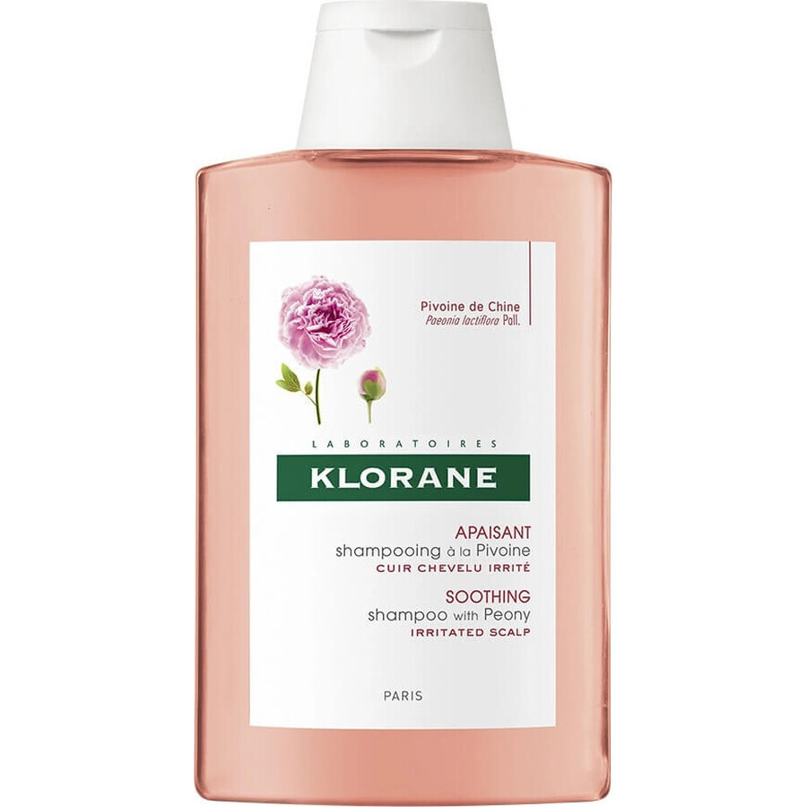 KLORANE SHAMPOOING à la pivoine biologique 1×200ml, shampooing pour cuir chevelu sensible et irrité