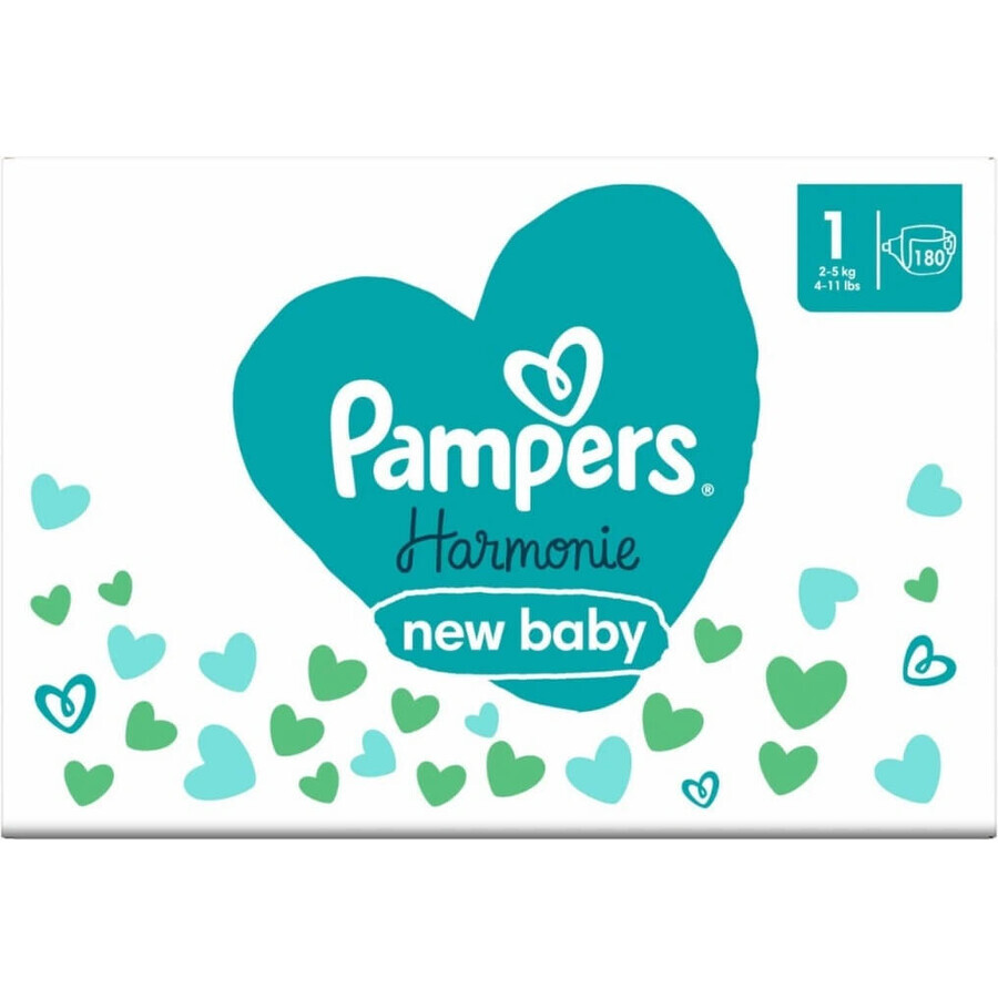 PAMPERS HARMONIE BABY DIAPERS V.2 4-8KG 204KS 1×204 Stück, Windeln in Größe 2